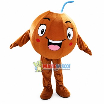 Chipped Coconut Mascot Costume Chipped Coconut Mascot Costume