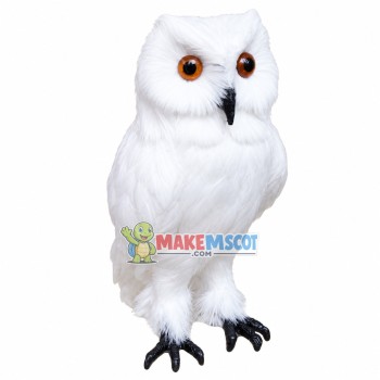 Pure White Hairy Owl Mascot Costume
