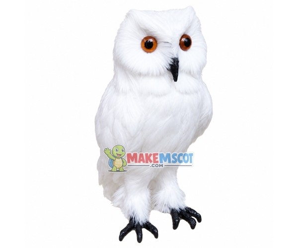 Pure White Hairy Owl Mascot Costume Pure White Hairy Owl Mascot Costume