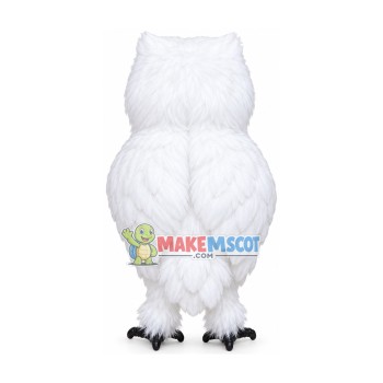 Pure White Hairy Owl Mascot Costume Pure White Hairy Owl Mascot Costume