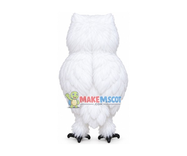 Pure White Hairy Owl Mascot Costume Pure White Hairy Owl Mascot Costume