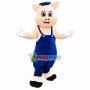 Clever Pig In The Overalls Mascot Costume