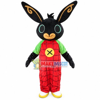 Plaid Black Rabbit Mascot Costume