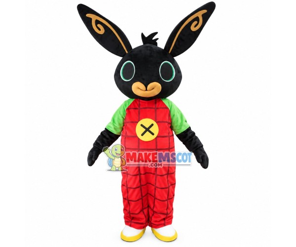 Plaid Black Rabbit Mascot Costume