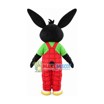 Plaid Black Rabbit Mascot Costume