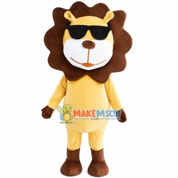 Lion With Sunglasses Mascot Costume Lion With Sunglasses Mascot Costume