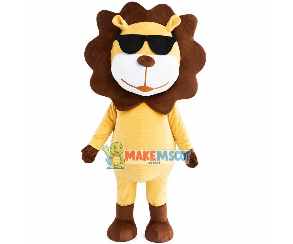 Lion With Sunglasses Mascot Costume Lion With Sunglasses Mascot Costume