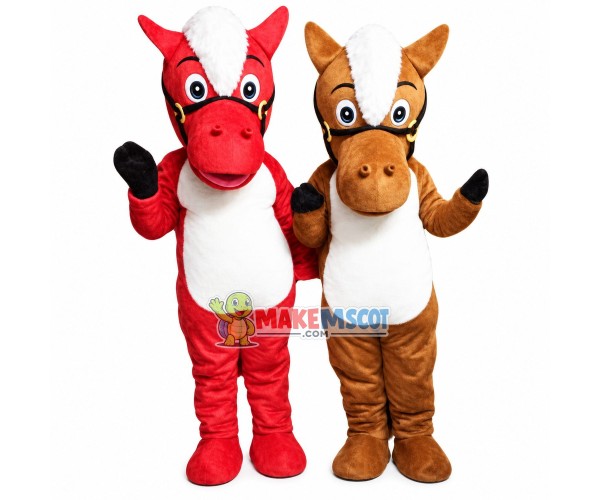 Pair Of Horse Brothers Mascot Costume Pair Of Horse Brothers Mascot Costume