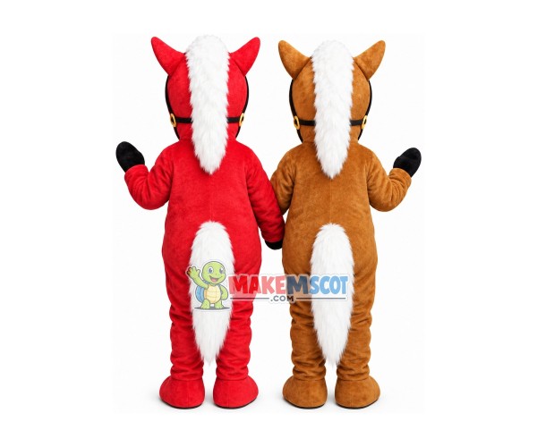 Pair Of Horse Brothers Mascot Costume Pair Of Horse Brothers Mascot Costume