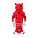 Red Leopard Mascot Costume With Print Circles Red Leopard Mascot Costume With Print Circles