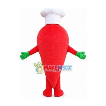 Red Pepper Cook Mascot Costume Red Pepper Cook Mascot Costume