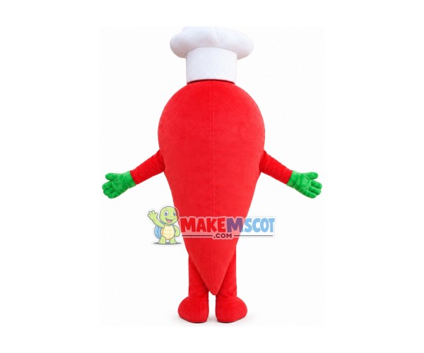 Red Pepper Cook Mascot Costume Red Pepper Cook Mascot Costume