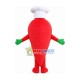 Red Pepper Cook Mascot Costume Red Pepper Cook Mascot Costume