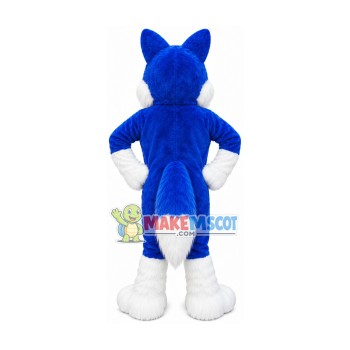 Blue & White Furry Wolf Mascot Costume Blue & White Furry Wolf Mascot Costume