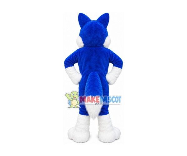 Blue & White Furry Wolf Mascot Costume Blue & White Furry Wolf Mascot Costume