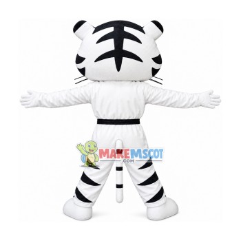 Taekwondo White Tiger Mascot Costume Taekwondo White Tiger Mascot Costume