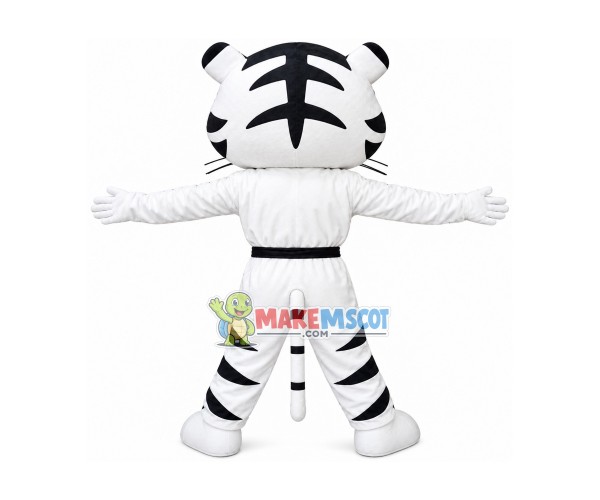 Taekwondo White Tiger Mascot Costume Taekwondo White Tiger Mascot Costume