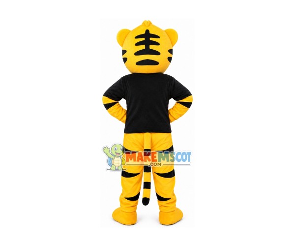 Little Tiger In The Black Shirt Mascot Costume Little Tiger In The Black Shirt Mascot Costume
