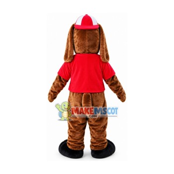 Brown Dog With Hat Mascot Costume