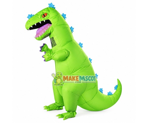 Inflatable Green Dinosaur Mascot Costume