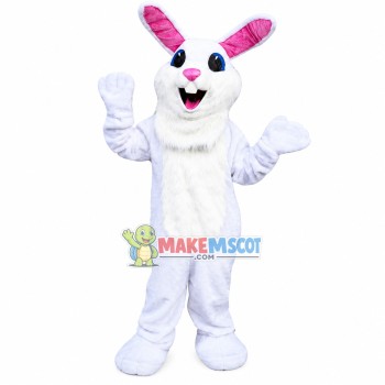 Active White Rabbit Mascot Costume Active White Rabbit Mascot Costume