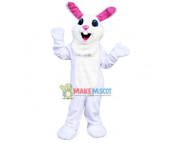 Active White Rabbit Mascot Costume Active White Rabbit Mascot Costume