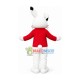Smart Rabbit With Red Coat Mascot Costume Smart Rabbit With Red Coat Mascot Costume