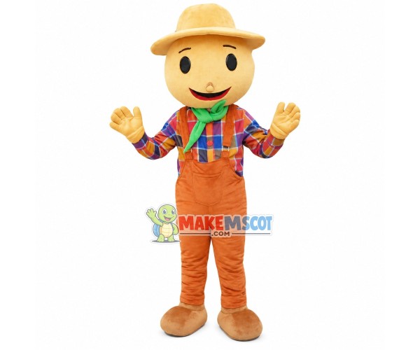 Hard Working Farmer Mascot Costume Hard Working Farmer Mascot Costume