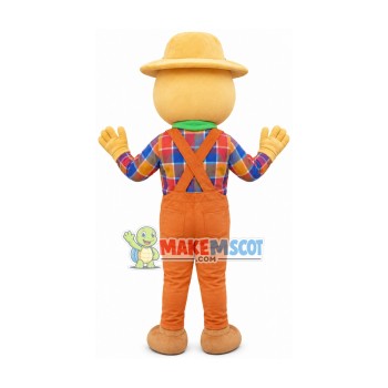 Hard Working Farmer Mascot Costume Hard Working Farmer Mascot Costume