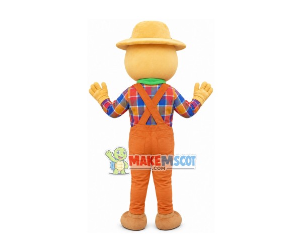 Hard Working Farmer Mascot Costume Hard Working Farmer Mascot Costume