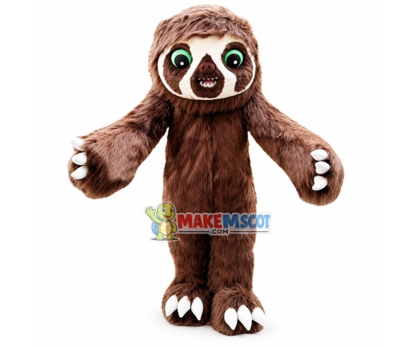 Green Eyes Furry Sloth Mascot Costume Green Eyes Furry Sloth Mascot Costume