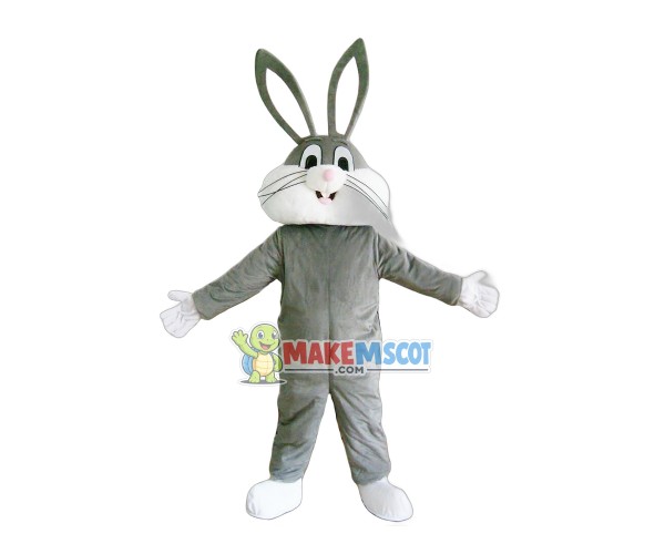 Gray Hale Bunny Mascot Costume Gray Hale Bunny Mascot Costume