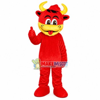 Mischievous Red Bull Mascot Costume