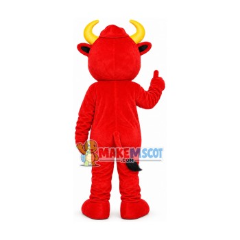 Mischievous Red Bull Mascot Costume Mischievous Red Bull Mascot Costume