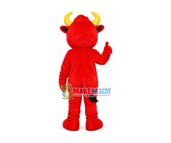 Mischievous Red Bull Mascot Costume
