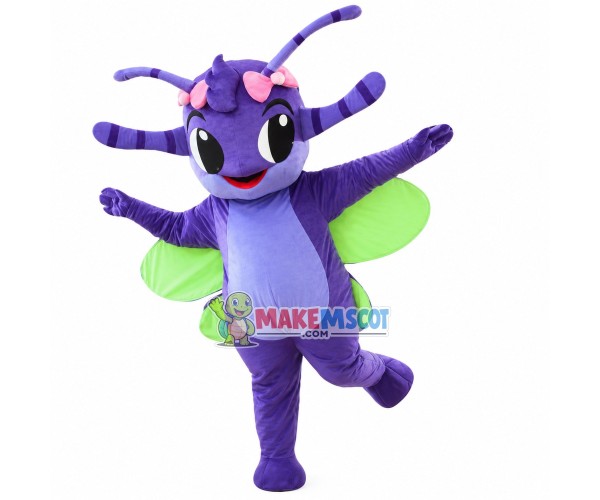 Dancing Purple Butterfly Mascot Costume Dancing Purple Butterfly Mascot Costume