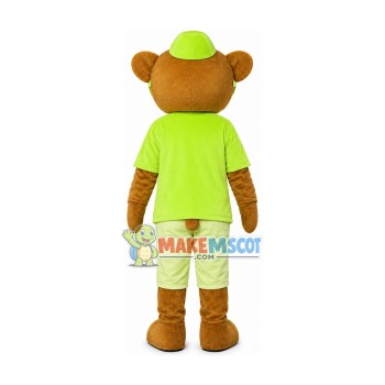 Cool Green Bear Mascot Costume