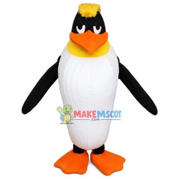 Tired Penguin Mascot Costume With Long Body Tired Penguin Mascot Costume With Long Body