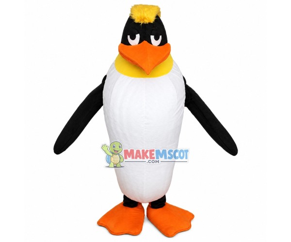 Tired Penguin Mascot Costume With Long Body Tired Penguin Mascot Costume With Long Body