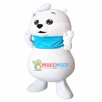 Lovely White Bear Mascot Adult Costume