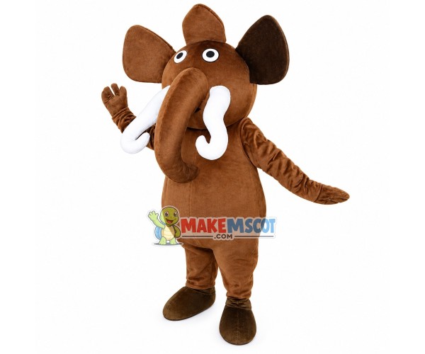 Brown Wild Elephant Mascot Costume Brown Wild Elephant Mascot Costume