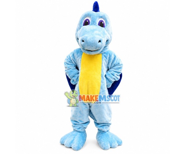 Soft Plush Sky Blue Dragon Mascot Costume Soft Plush Sky Blue Dragon Mascot Costume