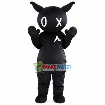 Black Doll Box Mascot Cartoon Costume