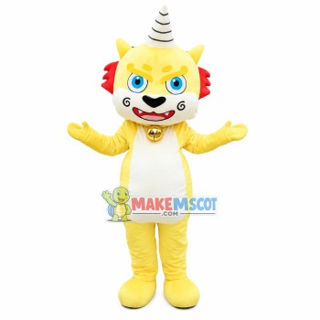 Blue Eyes Dragon With One Horn Mascot Costume