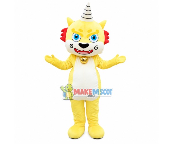 Blue Eyes Dragon With One Horn Mascot Costume Blue Eyes Dragon With One Horn Mascot Costume
