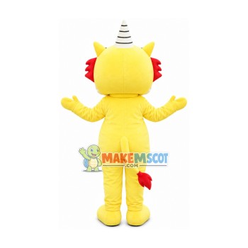 Blue Eyes Dragon With One Horn Mascot Costume Blue Eyes Dragon With One Horn Mascot Costume