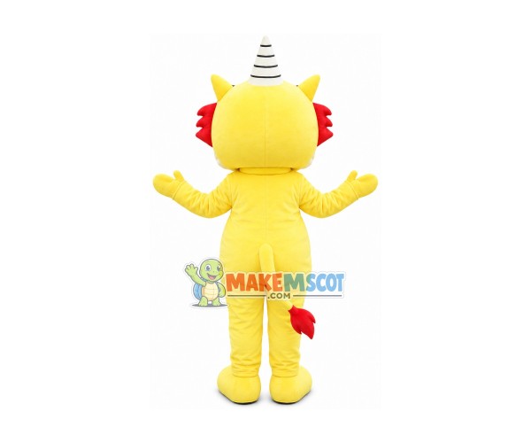 Blue Eyes Dragon With One Horn Mascot Costume Blue Eyes Dragon With One Horn Mascot Costume