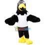 Black Furry Eagle Mascot Costume
