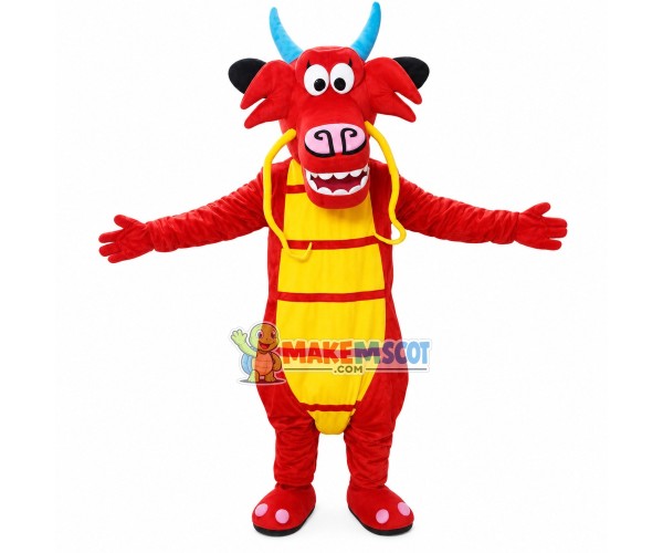 Chinese Red Dragon Mascot Costume