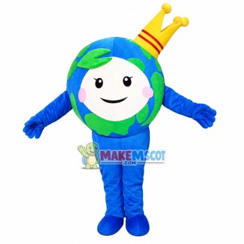 Little Earth With Crown Mascot Costume